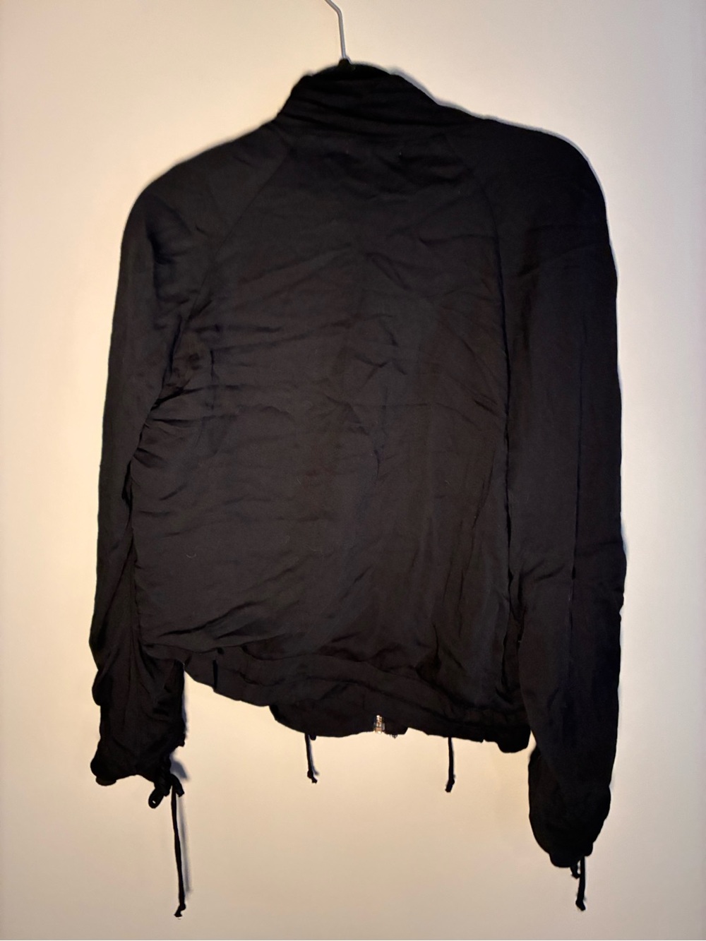 Black Ruched-Sleeve Bomber Jacket - Picture 3 of 6